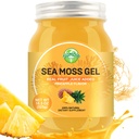 18.5 OZ Sea Moss Gel, Raw Flavored Irish Seamoss Gel Immune和消化支持维生素矿物补充品,菠萝