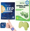 wellnee & Wellamoon Wellness Pack: 草本膝盖舒适补丁(10个计数) & 自然睡眠支持补丁(28个计数) – 与植物类睡眠援助联合和肌肉舒适