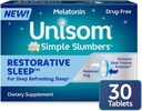 Unisom 简单睡药 恢复睡眠药片 30-Count, Melatonin 3mg