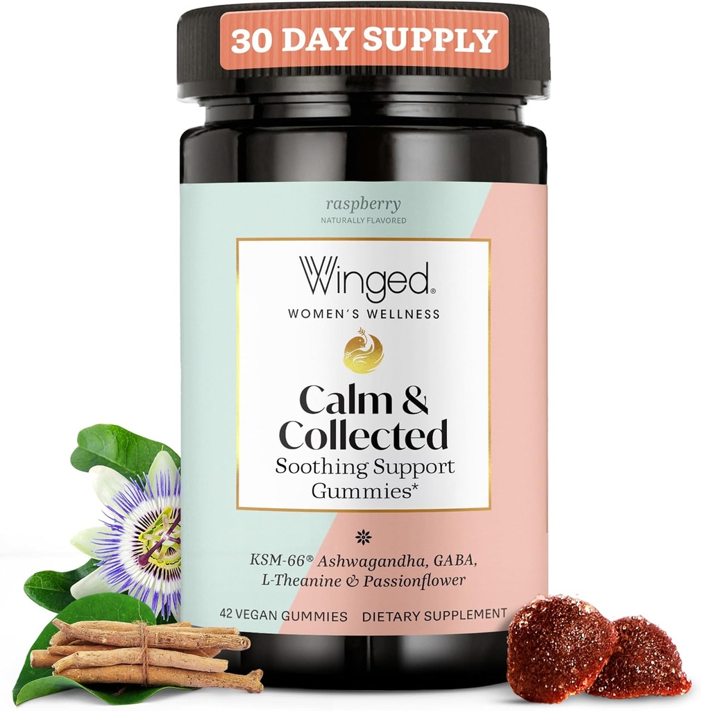 (原始内容存档于2018-03-25) (英语). Winged Wellness calm & Collected, Relief Gummys - 压力支持补编 KSM-66 Ashwagandha, L-Theanine, GABA & Passionflower - Vegan & Gluten - Free Gummy - Raspberry, 42 Count
