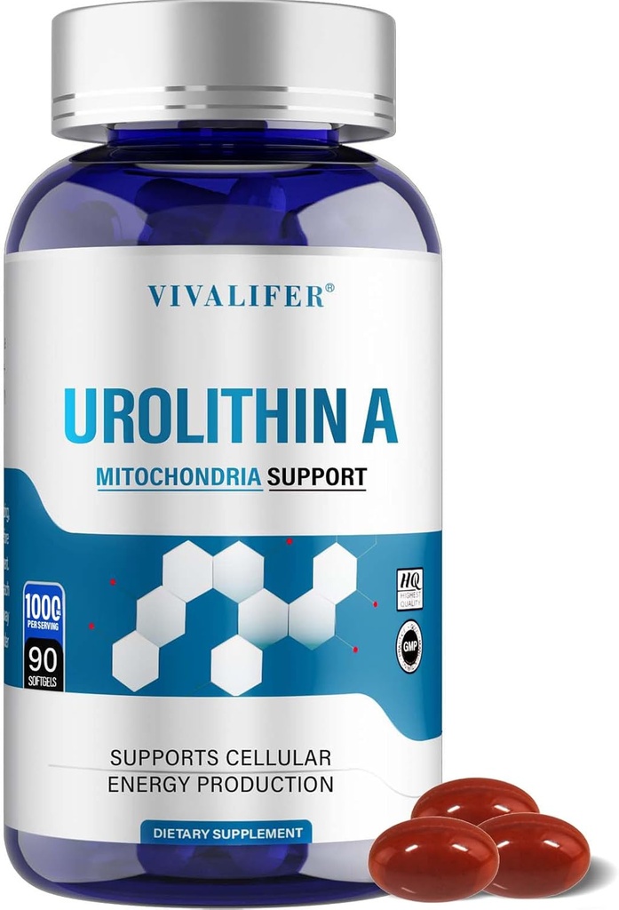 1 000 MG Urolithin A 补编,90种用于健康老龄化的软胶抗氧化剂和增强的Mitochondridrial支持,细胞修复