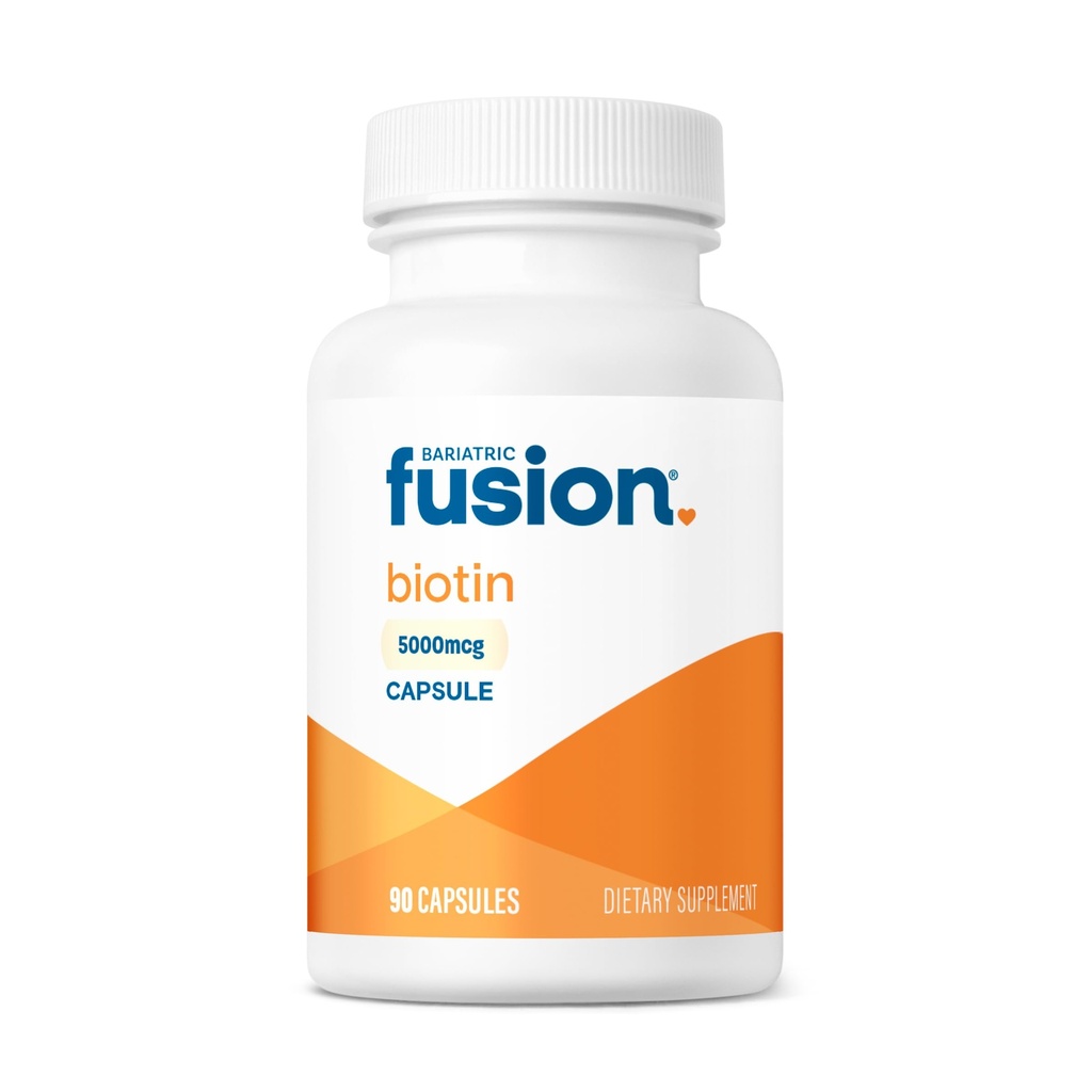 Bariatric Fusion Biotin 5000mcg 维生素 容易吞咽 Capsules Biotin 补充毛发生长 90 计算 3个月供应