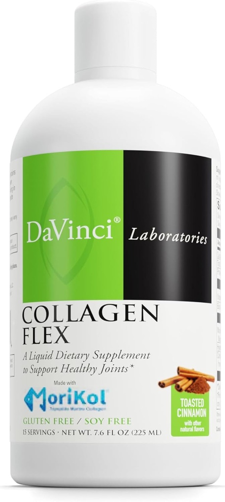 DAVINCI 实验室 - Collagen Flex - 支持健康关节的液体饮食补充剂 - 烤肉桂 - Gluten Free, Soy Free - 7.6 fl oz