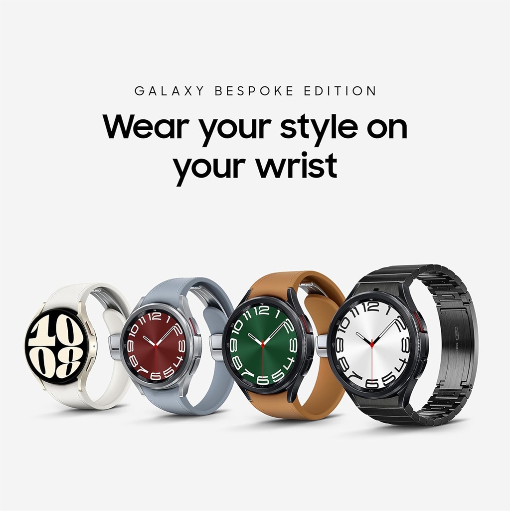 SAMSUNG Galaxy Watch 6 Be spoke Edition 47mm 独家蓝牙智能手表 健康 健身 睡眠 HR追踪器 改进电池 蓝宝石水晶玻璃 美国版本 黑色D-巴克勒乐队 混合骆驼