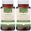 Lignans for Life Flaxseed Lignans for Dogs + SDG - Omega 3 Fatty Acids, 高纤维抗氧化剂 帮助改善光泽,消化和心脏健康 Lignans, 35mg, 90 Flaxseed Capsules, 2 Pack