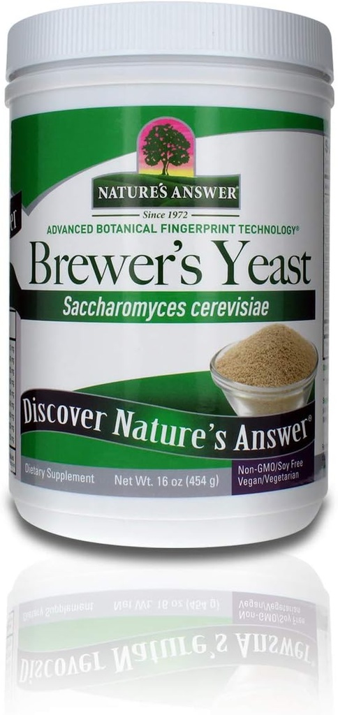 自然解答布鲁尔的酵母粉,氨基酸的丰富来源,B-复合维生素,矿物,和蛋白质 - 天然,不味,和不甜 - 乳品自由,蔬菜/蔬菜