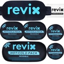 REVIX 伤痕冰包可重复使用,5-Piece Set Hot and Cold Gel 冰包用于关节、肌肉、工作后恢复、膝盖、背部、手臂和颈部可调整和灵活冷却板