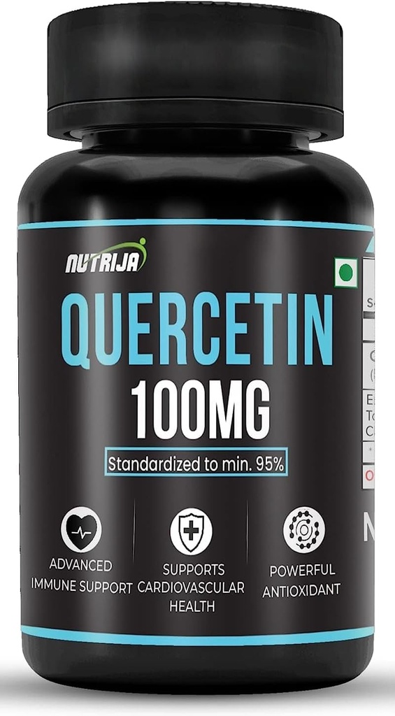 Quercetin 100mg Capsules - 标准化为95% → 高纯度和生物可用性补充 → 天然生物氟化物和强抗氧化剂(30个Capsules)