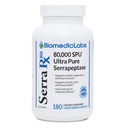 Serra-RX 80,000 SURRAPeptase - 酸-活性蛋白质酶、非GMO、Gluten Free、Vegan、支持Sinus和肺部健康,180 Veg Capsules