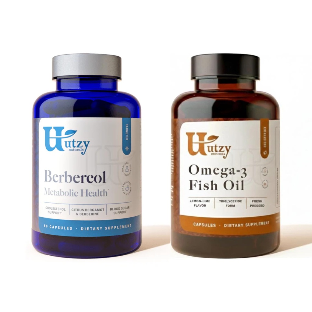 Utzy Naturals Lipid 支持 Bundle | Berbecol 500 mg & Omega 3 鱼油