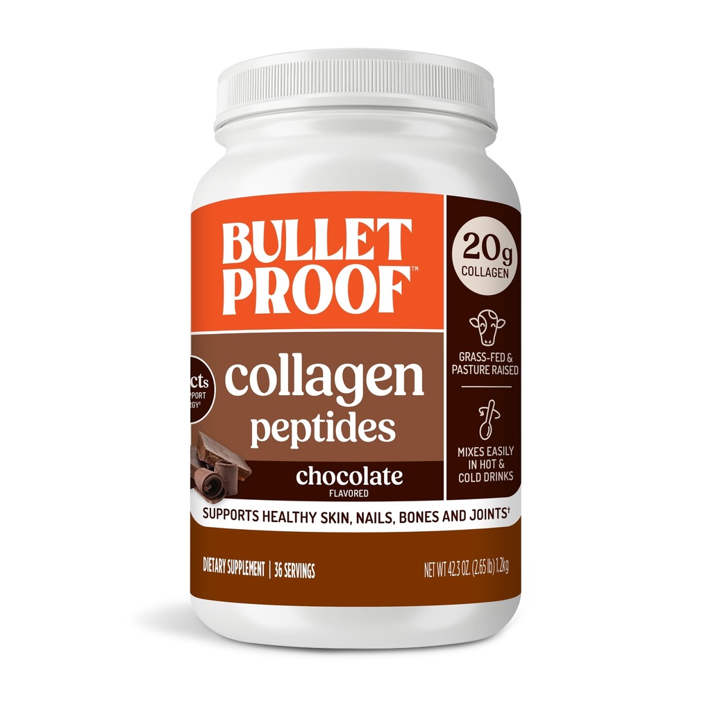 用MCT Oil防弹巧克力Collagen蛋白粉,19g蛋白,42.3 Oz,价值大小,Collagen Peptides和氨基酸用于健康皮肤,骨骼和关节
