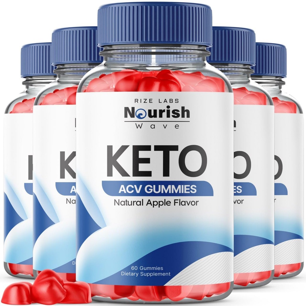 rize 实验室 - Nourish Wave Keto ACV Gummys 支持高级体重损失,用于改进文摘,Stamina和耐力(300古米)