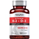 K2 D3 配音:Piping Rock Vitamin K2 D3 配音:100 mcg 配音:180 软胶 配音:MK7 配音:Non-GMO 配音:Gluten Free