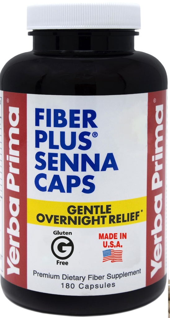 Yerba Prima Fiber Plus Senna Capsules, 180 Counter - Gentle Over night Relief, USA Made, Non-GMO, Gluten-Free(英语:Gluten-Free) 互联网档案馆的存檔,存档日期2011-12-21., 180 Counter - Gentle Over night Relief, USA Made, Non-GMO, Gluten-Free (英语)