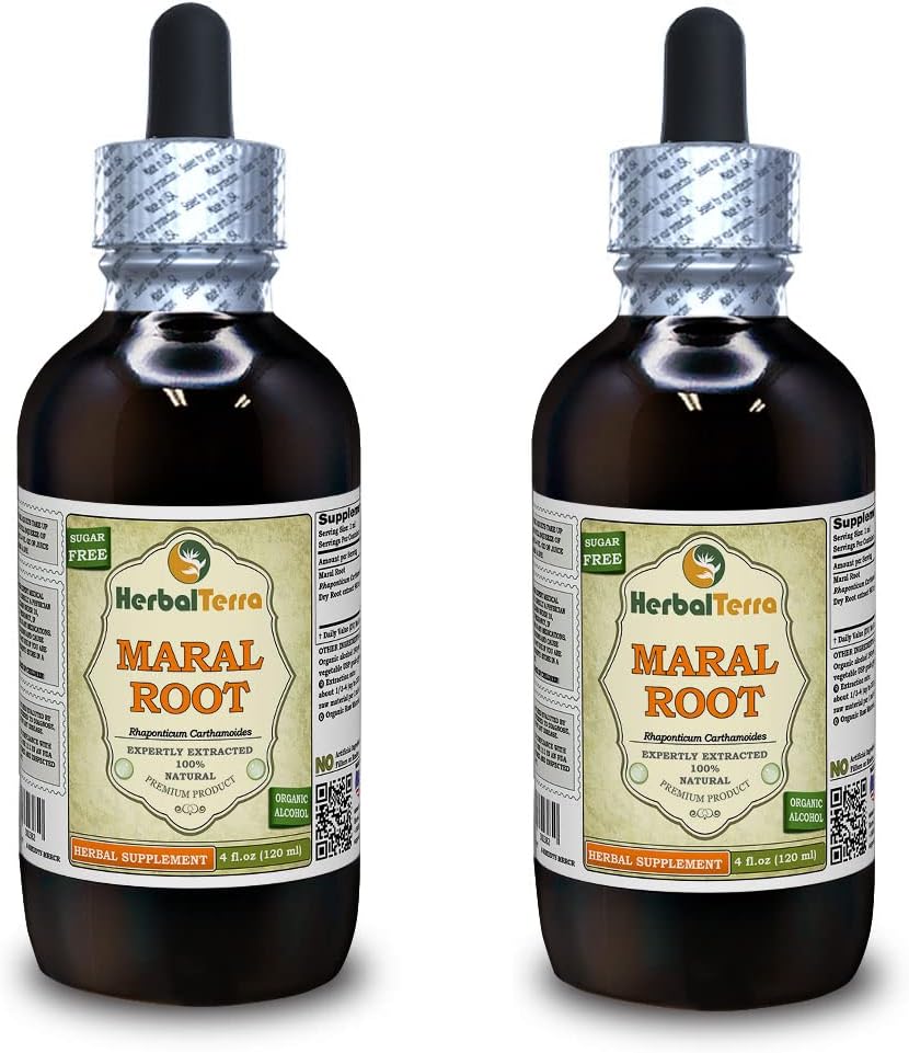 Maral root(Rhaponticum Carthamoides) 丁香,有机干根液体提取物(Brand name:Herbalterra, Proudly made in USA) 2x4 fl.oz (2x120 ml)