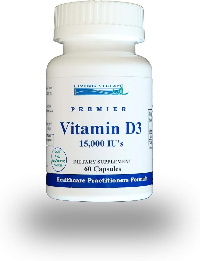 维生素D3 15,000 IU, 60 Capsules