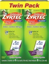 Zyrtec 24 Hr 儿童过敏糖浆与Cetirizine,无糖葡萄,双包4 f.