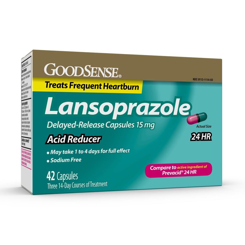 好感酸还原剂 Lansoprazole 延迟释放 Capsules, 15 mg, 42 计数