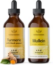 HERBAMAMA 液滴套件 - Turmeric Crucumin 提取器和 Mullein 叶片套件 - Vegan,非GMO,糖和无酒精 - 2 包