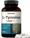 L Tyrosine Supplement, 1500 mg Per Service, 240 Capsules 基本氨基酸 – 脑健康支持 记忆,认知健康和精神警惕 – 非GMO