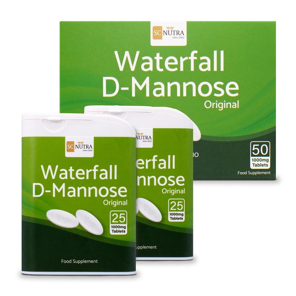 D-Mannose 片剂 1000mg - 来自伯奇的瀑布 D-Mannose 自然来源 - 50 片剂 - SC Nutra(甜菜)