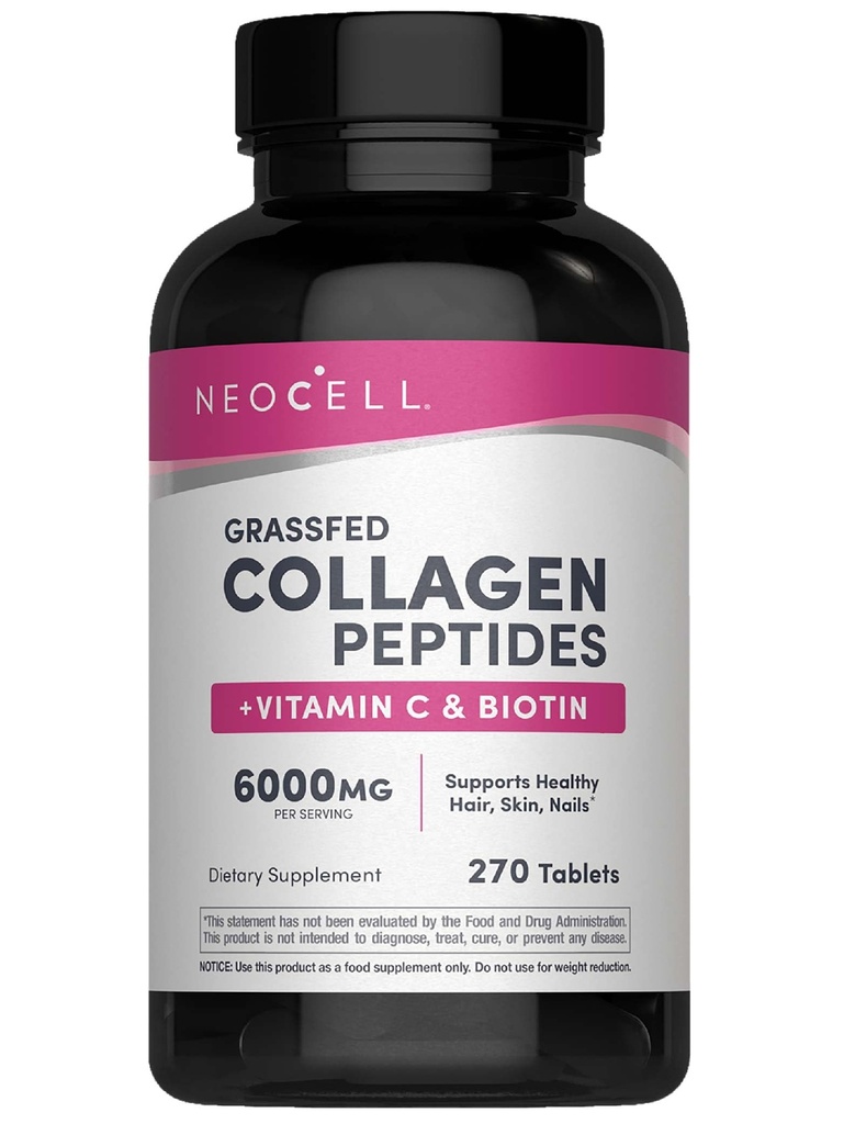 NeoCell Super Collagen with Vitamin C and Biotin, Skin, Hair and Nails 补编,包括抗氧化剂,平板,270个计数,1瓶