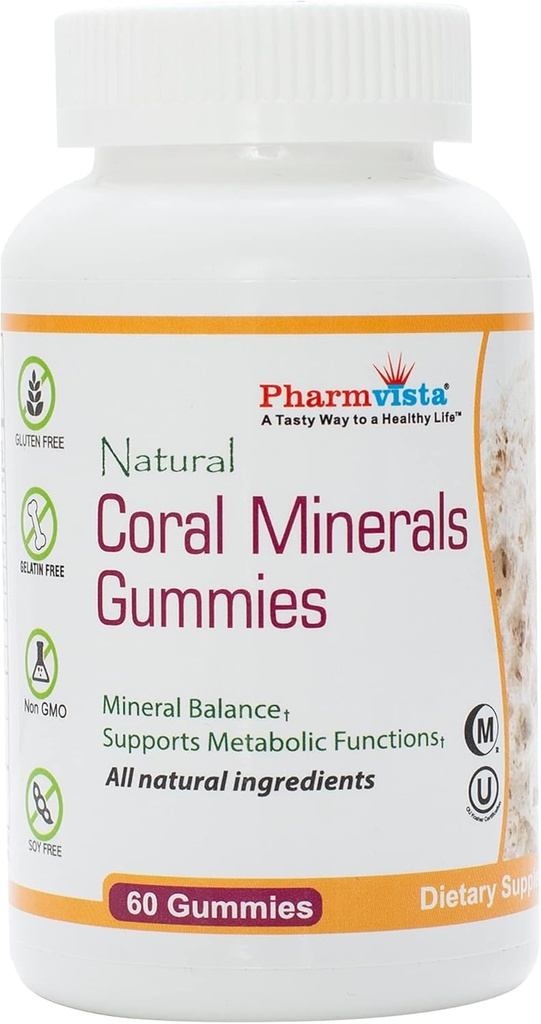 含有痕量矿物的珊瑚钙(Gummys) - Tasty, Vegan, Gluten Free Gummys with Natural Calcium & Vitamin D3, 60 Counter