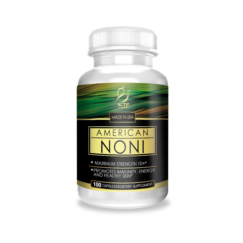 Actif Organic Noni 最大强度 - 100%天然夏威夷诺尼,非GMO,美国制造,100 Counter