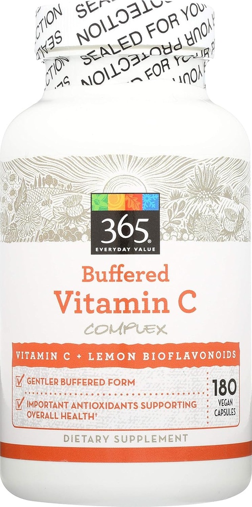 365 由全食品市场,缓冲维生素C 与Bioflavoids 500mg,180 Count
