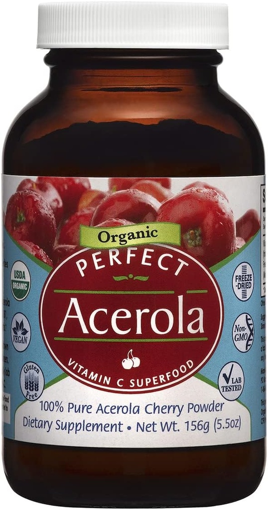 完美补充 – 完美 Acerola 粉末 – 156格拉姆 – 100%纯 Acerola Cherry – 全自然维生素C超级食品 – Imune系统支持
