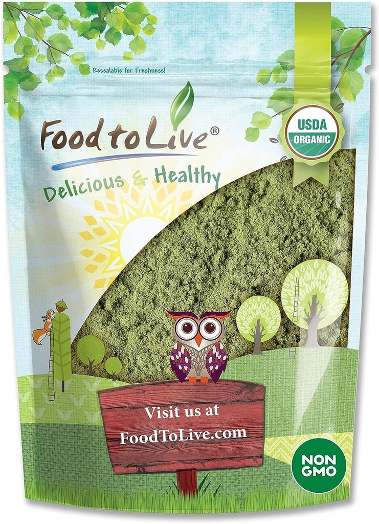 生活食品 Alfalfa Powder, 4 Ounces – Non-GMO,由原干全嫩叶,Vegan, Bulk, Great for Baking, Juices, Smoothies, Tea & Drinks制作而成. 饮食纤维和蛋白质的良好来源