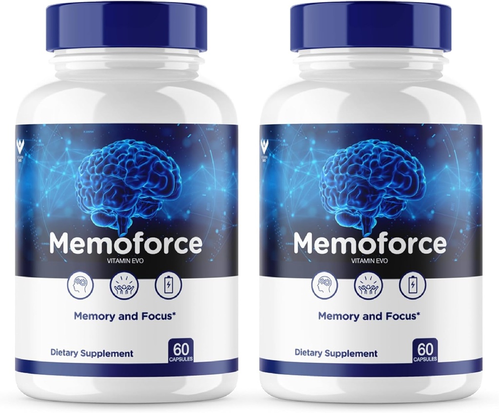 (2 pack) Memoforce Pills, Memoforce 补充, Memoforce 认知健康, Memoforce 记忆盖, Memoforce 高级公式, Memoforce 大脑支持, Focus Memo Force 板块, (120 Caps)