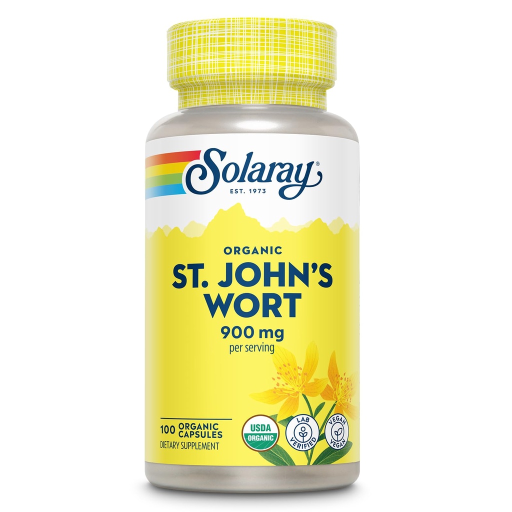 SOLARAY St. John's Wort Air 450mg | 草药支持摩德,脑健康与健康睡眠 | 100% Vegan, Non-GMO | 100ct