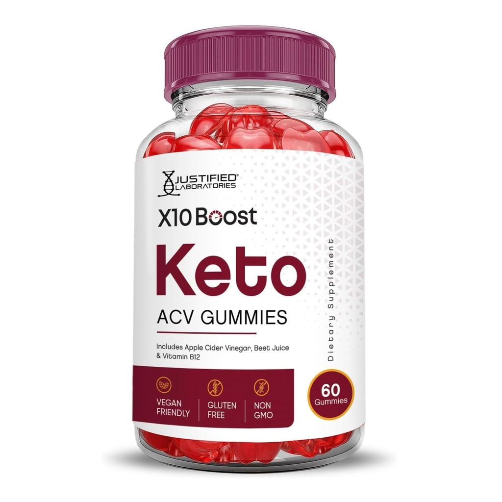 合理实验室 X10 Boost Keto ACV Apple Cider Vinegar Boost 与石榴蜂蜜汁粉 B12 Vegan Non GMO 60 Gummys 一起设计