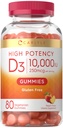 Carlyle Vitamin D3 1000iu Gummys for adderns 80 Countries 桃花火爆的Gummy 女性和男性的高潜力 蔬菜,Non-GMO,Gluten免费补充