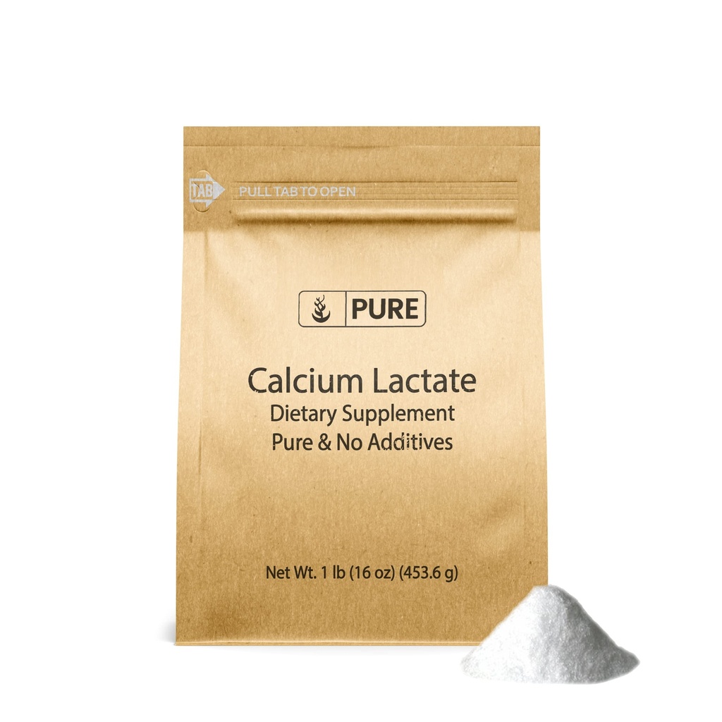 纯原始成份 乳酸钙(1lb) 钙补充剂,电解质,非GMO