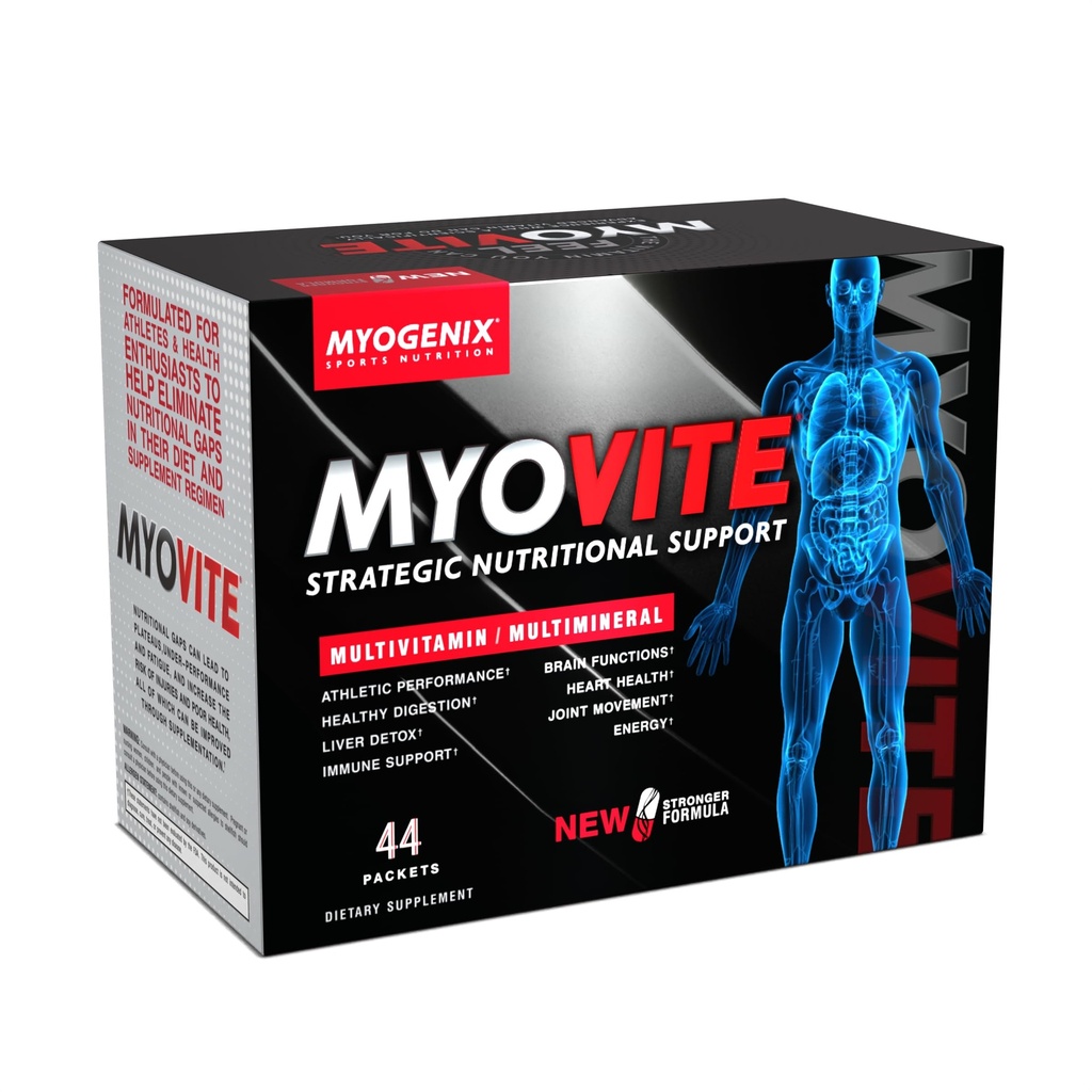 Myogenix Myovite Multivitamin – Daily Supplement – 为运动员设计 – 支持联合、心脏和消化健康 – 男女高性能维生素 44 方便包