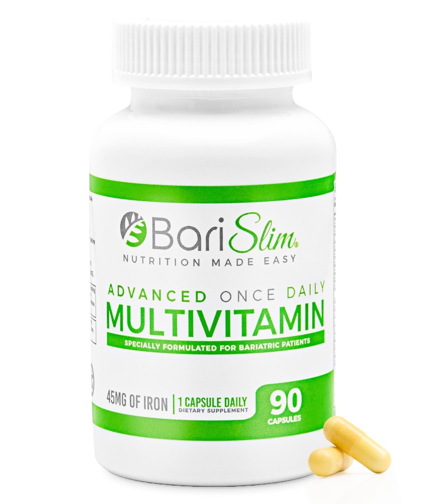 BariSlim Advance Once Daily Bariatric 多维特敏 Capsule - 45 mg的铁 - Bariatric Vitamin for Post Bariatric Surgery 包括胃旁塞和胃袖 90天供应