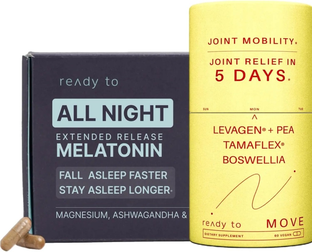 与Melatonin、Ashwagandha、Tamaflex® Turmeric和Pea QQ休息和联合补充