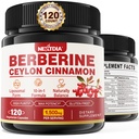 Berberine 补充有机 1500mg 与锡兰锡桂酸Melon, Liposomal Berberine HCL 复合补充, Imune 和 消化支持 - 非 GMO, Organic, Vegan Berberine Capsules 120 Cts.