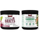 强制因子总量 Beets 饮用混合超级食品粉末与硝酸盐支持流通,Blood Flow & Smarter Greens Daily Wellness Powder 支持能源,豁免和文摘