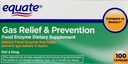 equate Gas Relief & Prevention Food Enzyme 饮食补充品,100cmt, 和 Beano 相比