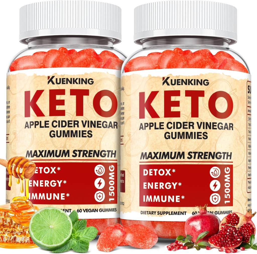 Keto ACV Gummys – Apple 苹果苹果苹果苹果醋与母亲,代谢支持 – Vitamin B6 & B12 – Vegan,Non-GMO – 支持每日健康 – 120 Counter