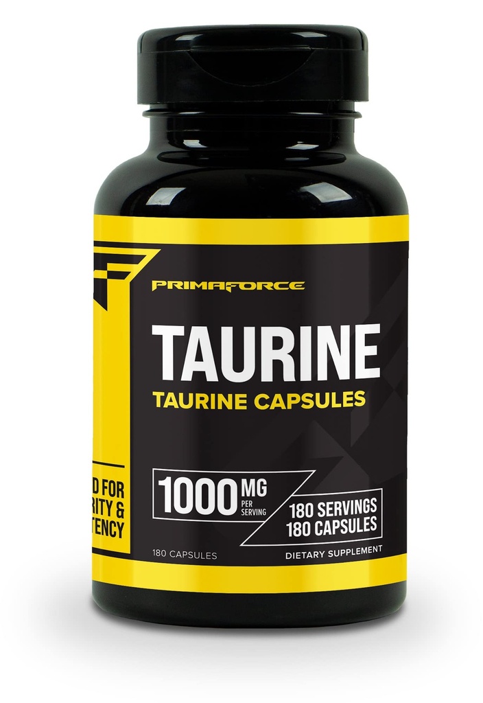 Primaforce Taurine 1000mg Capsules, 180 Caps, 非GMO & Gluten 免费补编
