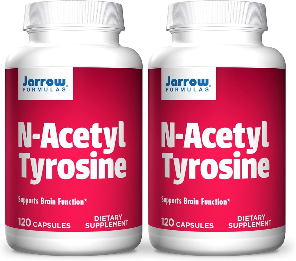 Jarrow Formats N-乙酰泰罗辛 350 mg - 120 mcssules, pack of 2 - 支持脑功能 - 含有氨基酸代谢的维生素B6 - 240 总作用