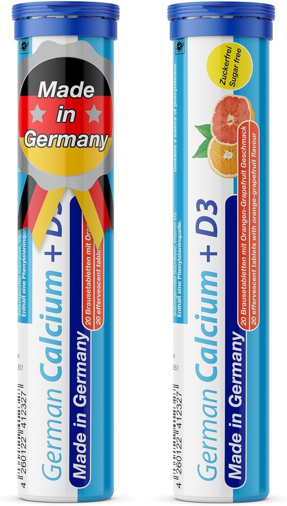 德国钙+VIT. D - 40 蔬菜饮料 Effervescent 药片 - 橘子-葡萄果 Flavor - 德国制造
