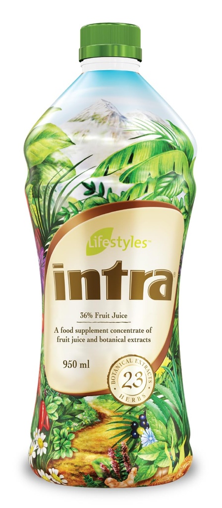 草汁饮料(Intra Lifetys Herbal Juice Drinch) – 用于免疫支持,解毒,消化和心血管健康的植物饮料(Botanical Berage for Immune Support, Detox, Digestive & Cardio血管健康) – 23 植物提取剂(Botanical Excerts) – 加拿大制造 1瓶950 mL (32 fl oz)