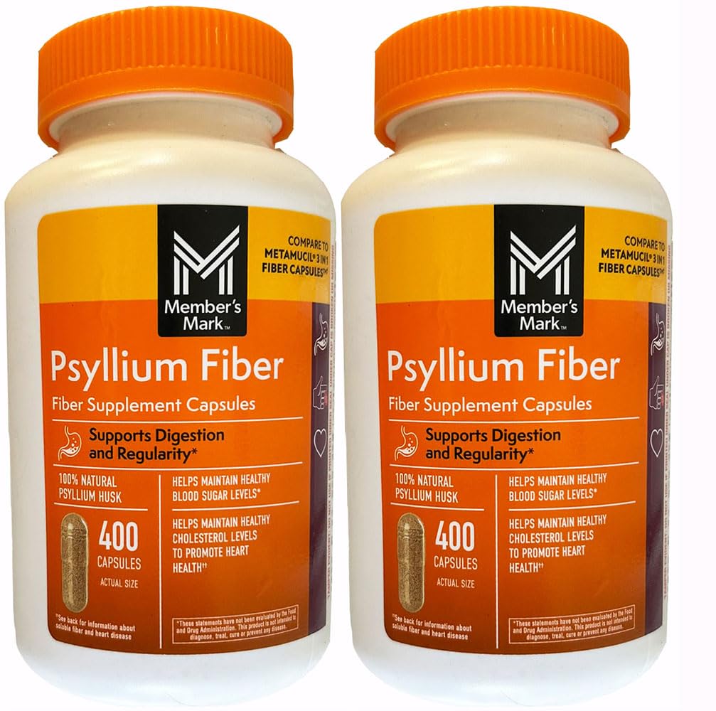 会员的Mark Fiber Capsules 2Pack (400 Counter) Psyllium Husk是#1 Doctor-推荐的纤维增刊.