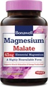 Bonawell Magnesium Malate, 捆绑到Malic酸, 高吸附, 45mg 元素镁, 肌肉放松和能源生产, 易向燕麦帽, 无 Gluten Soy & Dairy, Vegan & Non-GMO, 90 Cts