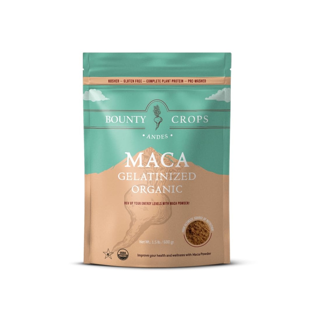 有机马卡粉绿化24 Oz Bag(1.5 lb - 680 gr),能量和生命力促进器,非GMO和Gluten-Free,秘鲁超级食品,认证有机物